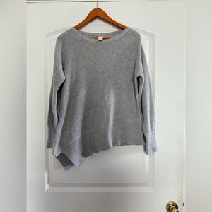 Sundance Gray Linen Blend Asymmetrical Hem Sweater
